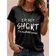 I'm Not Short, I'm Concentrated Awesome Women's T shirt 100% Cotton Letter Print Basic Short Sleeve Crew Neck Black Navy Blue Purple