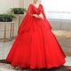 Ball Gown Quinceanera Dresses Princess Dress Red Green Dress Sweet 16 Floor Length Short Sleeve V Neck Tulle with Appliques 2024