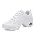 Women's Dance Sneakers Training Performance HipHop Sneaker Thick Heel Lace-up Adults' White Black Fuchsia