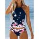 Women's Swimwear Tankini 2 Piece Bathing Suits Normal Swimsuit Halter 2 Piece Modest Swimwear Floral Floral Print Vacation Beach Wear Bathing Suits