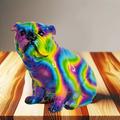 Graffiti French Bulldog Sculpture Animal Dog Statue Art Figurine Home Decoration for Living Room Bedroom Book Shelf TV Cabinet Desktop Decor Table Centerpieces Ornaments