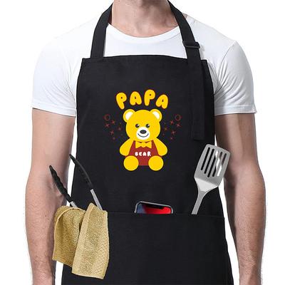 BBQ Black Chef Apron For Women and Men, Kitchen Cooking Apron, Personalised Gardening Apron, Grill Master, Adjustable with Pocket Waterproof Oil Proof