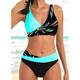 Women's Swimwear Bikini Plus Size Swimsuit 2 Piece Cut Out Graphic Push Up Summer Bathing Suits