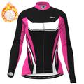 21Grams Women's Cycling Jacket Cycling Jersey Long Sleeve Winter Bike Jacket Top with 3 Rear Pockets Mountain Bike MTB Road Bike Cycling Thermal Warm Fleece Lining Warm Breathable Red Purple Fuchsia