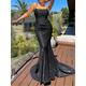 Women's Prom Dress Party Dress Little Black Dress Wedding Guest Dress Long Dress Maxi Dress Silver Black Champagne Sleeveless Pure Color Ruched Fall Winter Spaghetti Strap