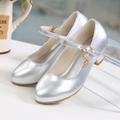 Girls' Heels Daily Dress Shoes Heel Lolita PU Breathability Non-slipping Height-increasing Princess Shoes Big Kids(7years ) Wedding Party Daily Outdoor Buckle Crystal / Rhinestone Black White Ivory