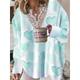 Women's Pullover Sweater Jumper V Neck Ribbed Knit Acrylic Patchwork Lace Trims Fall Winter Daily Going out Weekend Stylish Casual Soft Long Sleeve Heart Pink Blue S M L