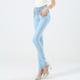 Women's Jeans Skinny Denim Plain Side Pockets Full Length Stretchy High Waist Fashion Street Casual Light Blue B S M