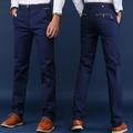 Men's Dress Pants Trousers Chinos Straight Leg Plain Breathable Stretch Full Length Formal Wedding Business Casual Stretch Black Royal Blue Micro-elastic
