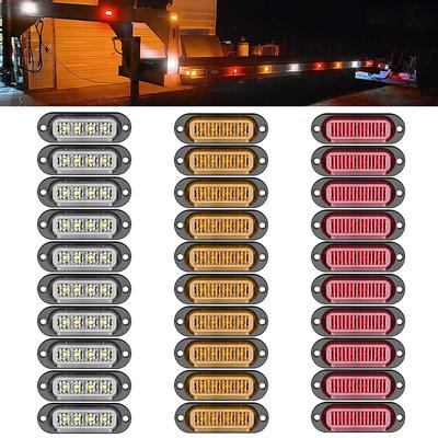 10pcs OTOLAMPARA Car LED Tail Lights Light Bulbs 400 lm SMD 3030 4 W 4 For Universal Oval Clearance Side Marker Tail Lamp