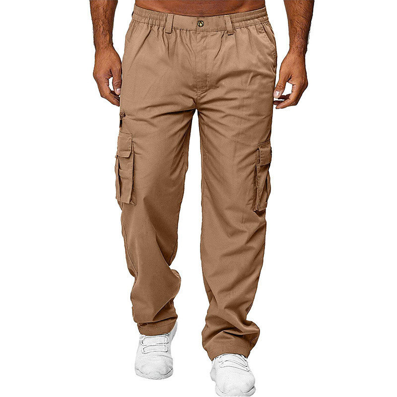 Men's Cargo Pants Cargo Trousers Combat Trousers Zipper Pocket Solid Color Quick Dry Multi Pockets Daily Streetwear Classic Formal Black Navy Blue