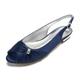 Women's Wedding Shoes Plus Size Bridal Shoes Side-Draped Flat Heel Peep Toe Slingback Satin Black White Ivory