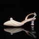 Wedding Shoes for Bride Bridesmaid Women Closed Toe Pointed Toe White Beige PU Pumps Sandals with Imitation Pearl Sculptural Heel Low Heel Wedding Party Valentine's Day Elegant Luxurious