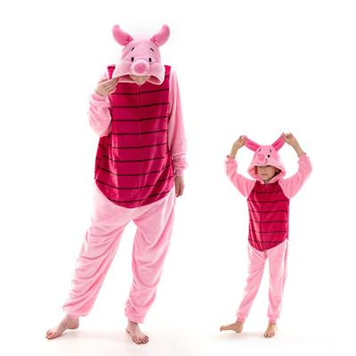 Kid's Adults' Cartoon Patchwork Group Costume Nightwear Onesie Pajamas Carnival Costume Piggy / Pig Animal Onesie Pajamas Kigurumi Pajamas Funny Costume For Men and Women Boys and Girls Carnival