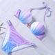 2 pcs Swimwear Bikini Swimsuits Mermaid Women's Solid Color Polyester Bra Briefs