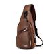 Fashion Men's Casual Crossbody Pouch PU Leather Shoulder Bag Leisure Chest Pack