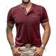 Men's T shirt Tee Waffle Henley Shirt Henley Shirt Short Sleeve Shirt Tee Top Plain Henley Street Vacation Short Sleeve Patchwork Pocket Clothing Apparel Fashion Designer Basic