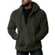 Men's Hoodie Full Zip Hoodie Hoodie Jacket Fuzzy Sherpa Black Army Green Blue Gray Hooded Plain Pocket Sports Outdoor Daily Holiday Streetwear Cool Casual Fall Winter Clothing Apparel Hoodies