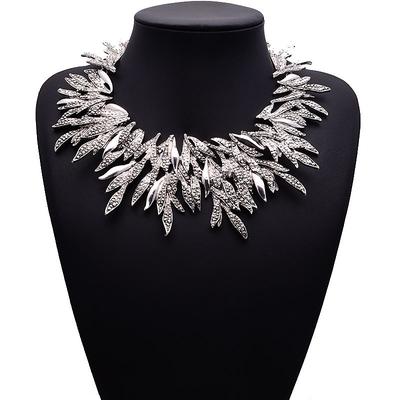 Collar Necklace For Women's Festival Chrome Leaf