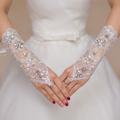 Lace Elbow Length Glove Bridal Gloves / Party / Evening Gloves / Flower Girl Gloves With Rhinestone / Sequin Wedding / Party Glove