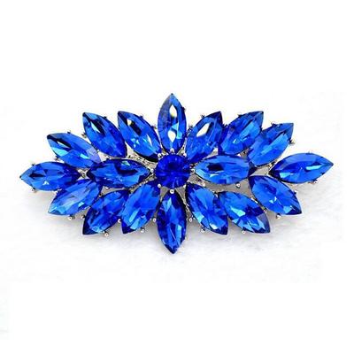 ever faith wedding corsage jewelry navy blue marquise austrian crystal booming flower brooch for women fashion