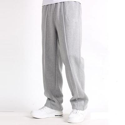 Men's Fleece Pants Sweatpants Joggers Wide Leg Sweatpants Trousers Pocket Elastic Waist Plain Comfort Breathable Outdoor Daily Going out Casual Big and Tall Black Light Grey