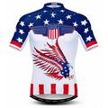 21Grams Men's Cycling Jersey Short Sleeve Bike Top with 3 Rear Pockets Mountain Bike MTB Road Bike Cycling UV Resistant Breathable Moisture Wicking Quick Dry White Red Red White Scotland National Flag