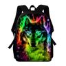 Men's Women's Kid's School Bag Bookbag 3D Print Commuter Backpack School Daily Wolf 3D Print Oxford Large Capacity Zipper Print Green