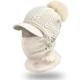Border Hat Winter Women's One Piece Knitted Pullover Warm Cap Solid Color Ear And Face Protection Hat