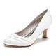 Women's Wedding Shoes Pumps Wedding Bridal Bridesmaid Ladies Shoes Wine Black White Chunky Heel Round Toe Elegant Sweet Satin Shoes Valentines Gifts Party