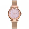 Rose Gold Women Watch Luxury Magnetic Starry Sky Lady Wrist Watch Mesh Female Clock