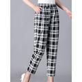 Women's Dress Work Pants Trousers Harem Cotton And Linen Black White Brown High Waist Streetwear Casual Comfort Vacation Daily Weekend Pocket Full Length Comfort Striped M L XL 2XL 3XL