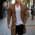 Men's Sweater Cardigan Sweater Cable Knit Tunic Knitted Plain Shawl Collar Warm Ups Modern Contemporary Daily Wear Going out Clothing Apparel Winter Autumn Black Camel M L XL