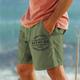Men's Cotton Linen Shorts Summer Shorts Casual Shorts Drawstring Elastic Waist Front Pocket Letter Graphic Prints Breathable Soft Short Outdoor Casual Daily Streetwear Designer Micro-elastic