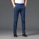 Men's Trousers Chinos Pants Trousers Jogger Pants Plaid Dress Pants Pocket Classic Straight Leg Lattice Comfort Outdoor Full Length Formal Business Daily Cotton Stretch Smart Casual Black Wine