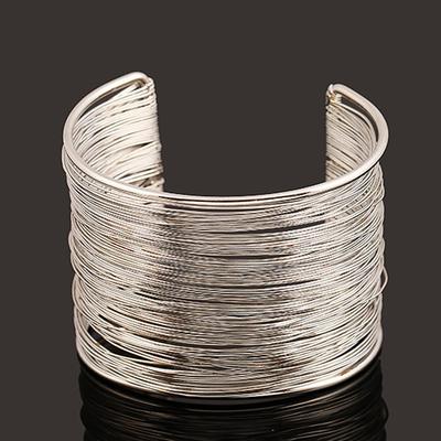 Women's Cuff Bracelet Wide Bangle Layered Simple Fashion European Alloy Bracelet Jewelry Silver / Gold For Daily