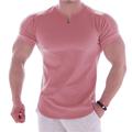 Men's T shirt Tee Gym Shirt Compression Shirt Training Shirt Workout Shirts V Neck Short Sleeve Training Street Fitness Casual Daily Gym Quick dry High Stretch Sweat wicking Soft Plain Black White