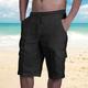 Men's Shorts Linen Shorts Summer Shorts Beach Shorts Multi Pocket Plain Knee Length Beach Linen / Cotton Blend Hawaiian Casual Black White Inelastic