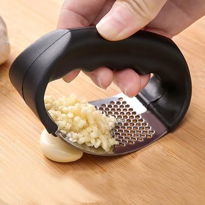 2PCS Stainless Steel Circular Garlic Press Kitchen Manual Garlic Masher Household Small Garlic Masher Garlic Ginger Sauce Garlic Masher