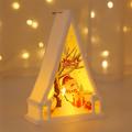 Christmas Decorative Tabletop Ornaments Retro LED Wind Lights Small Night Lights Hanging Ornaments Window Decorations and Props 1PC