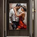 Couple in Love Wall Art Romantic Canvas Hand painted Lovers Oil Painting Canvas Hugging Wall Art impression couple Oil Painting For Home Bedroom Decor No Frame