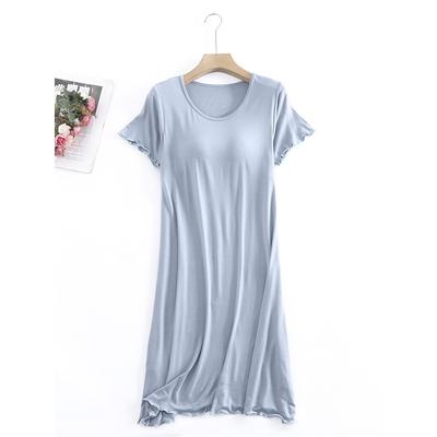 Women's Pajamas Nightgown Nightshirt Dress Pure Color Simple Comfort Home Daily Bed Modal Breathable Crew Neck Short Sleeve T shirt Tee Summer Spring Home Outfits