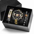 Mens Quartz Watch Top Brand Luxury Casual Business Quartz Analog Wristwatch for Men Bracelet Gift Set Waterproof Watch for Men Relogio Masculino