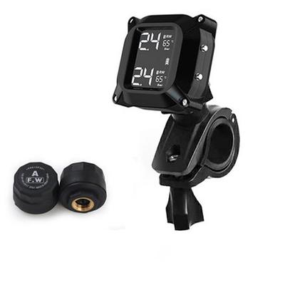 Motorcycle TPMS Motor Tire Pressure Tyre Temperature Monitoring Alarm System with 2 External Sensors