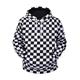 Men's Hoodie Pullover Hoodie Sweatshirt Black And White Hooded Graphic Plaid Checkered Check Print Daily Sports Streetwear 3D Print Casual Big and Tall Athletic Summer Spring Clothing Apparel Hoodies