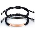 titanium steel couple braided bracelet, glossy men's and women's jewelry