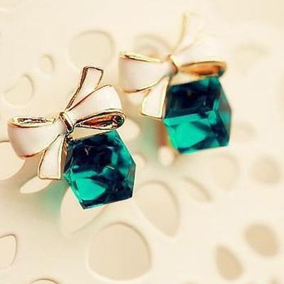 Chic Modern Street Geometry Earring / Elegant Charm Cube and Bowknot Earrings for Woman/ Party / Dailywear