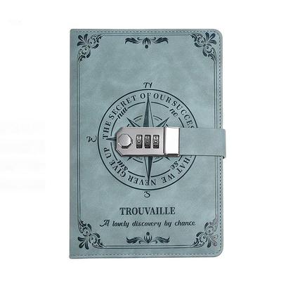 A5 Notebook With Lock Password Diary Retro Wind Thickened Hand Ledger College Student Notepad Notebook Stationery, Back to School Gift