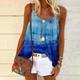 Women's Plus Size Tank Top Camisole Summer Tops Tie Dye Casual Print Sleeveless White Sleeveless Basic Round Neck