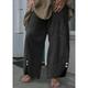 Women's Wide Leg Pants Trousers Baggy Cotton Blend Solid Color Baggy Ankle-Length Basic Casual Daily Vacation Dark Khaki Black S M Spring Fall